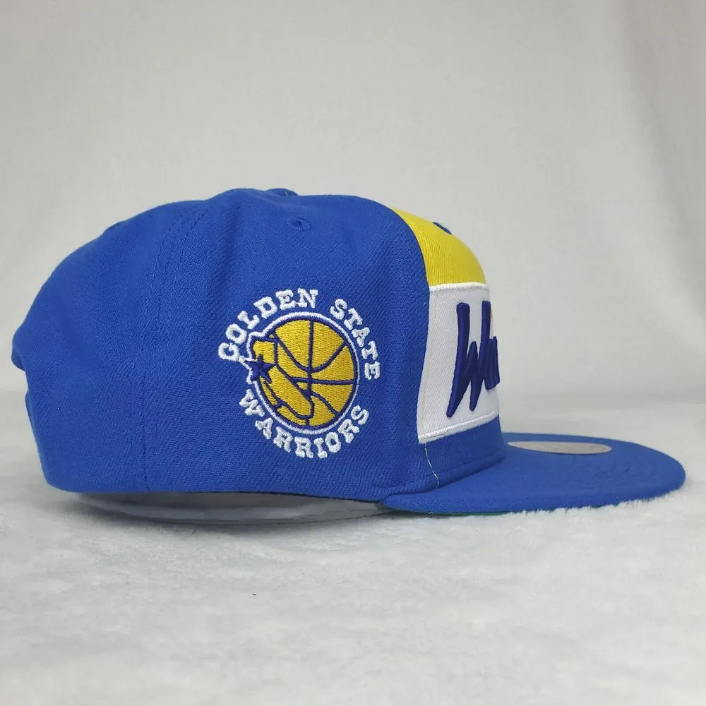 Golden State Warriors Mitchell & Ness‎ NBA Snapback Hat Cap Script 3D Logo NWT